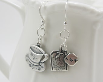 Tea Lover Gift: Tea Earrings (Tea Bag, Tea Cup, Teapot Jewelry for Tea Party)