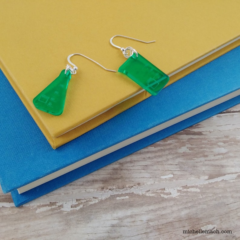 Beaker and Flask Earrings Mismatched Science Earrings image 3