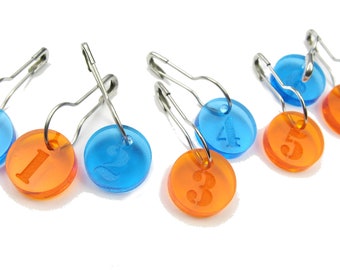 Number Stitch Markers for Knitting or Crochet (Numbered 0-9) for Stitch Count