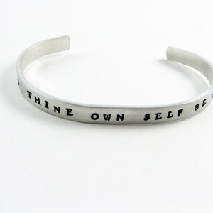 Shakespeare Quote Jewelry To Thine Own Self Be True Hamlet Quotation Bracelet for Bibliophile image 1
