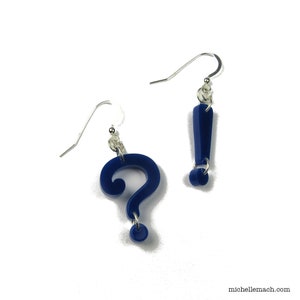 Punctuation Earrings - Question Mark and Exclamation Point Symbols - Jewelry for English Teacher, Writer, Editor
