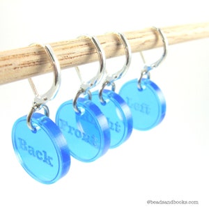Knitting Stitch Markers: Acrylic Progress Keepers - Back, Front, Left, Right