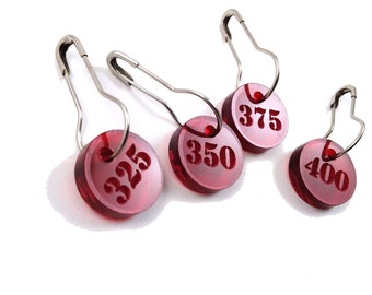 Row Number Stitch Markers for Knitting or Crochet (325, 350, 375, 400)