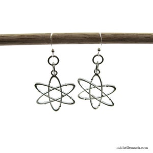 Atom Earrings - Science Jewelry - Atomic Geekery Gift - Physics, Chemistry Gift for Scientists, Teachers