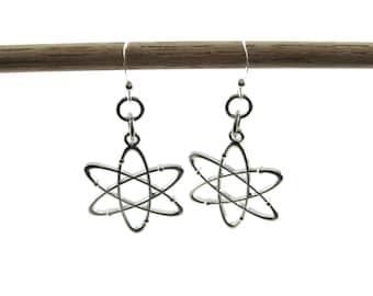 Atom Earrings - Science Jewelry - Atomic Geekery Gift - Physics, Chemistry Gift for Scientists, Teachers
