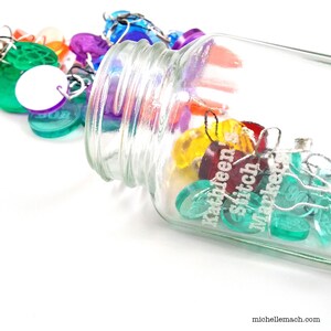 Personalized Glass Storage Jar for Stitch Markers (Sold Empty)