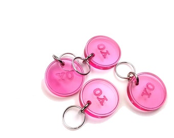 YO Stitch Markers  (Set of 4) - Knitting Accessory With Pattern Abbreviation