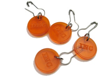 Inc, Dec Stitch Markers (Set of 4) - Engraved With Knitting Abbreviations For Increase, Decrease