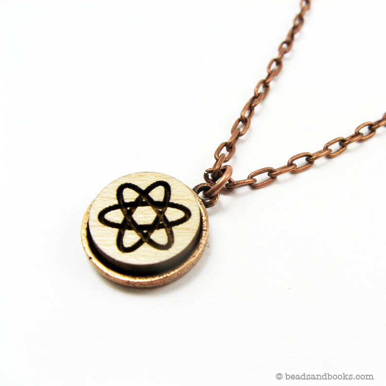 Atom Necklace Science Jewelry With Scientific Atomic Symbol Etsy