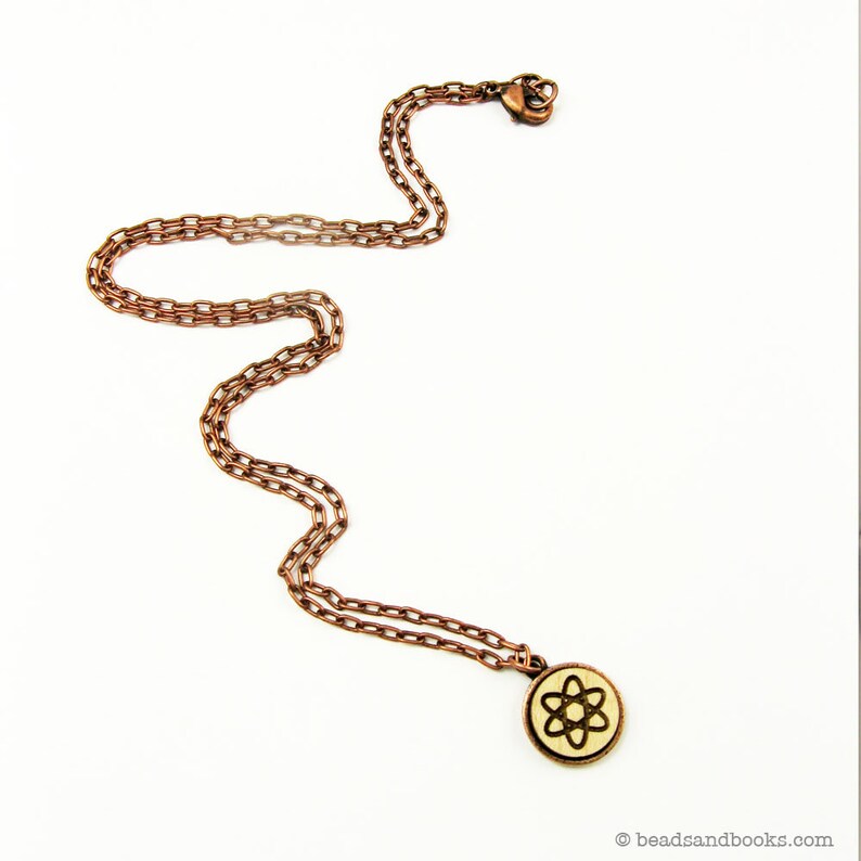 Atom Necklace Science Jewelry With Scientific Atomic Symbol Etsy