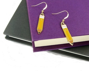 Pencil Earrings with 14K Gold-Filled Ear Wires