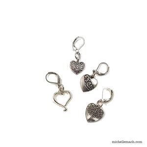 Filigree Heart Stitch Markers (Set of 4)