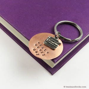 Typewriter Keychain for Writer or Author Motivation Quote: Write Every Day Writing Gift for Author image 3