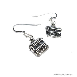 Typewriter Earrings (Retro Jewelry for Writers, Vintage Style Geekery for Novelist Gift)