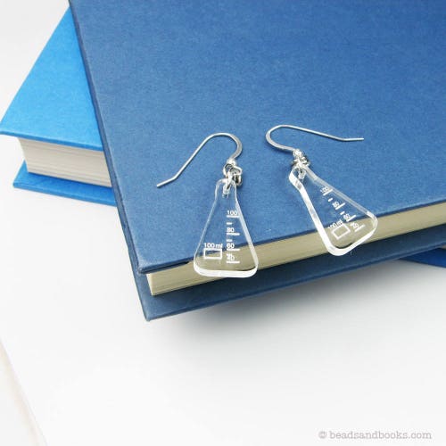 Science Flask Earrings - Science Nerd Jewelry With Scientific Flasks - Geekery Gift - Biology, Chemistry Gift for Scientists, Teachers