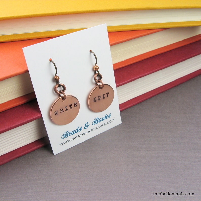 Write and Edit Earrings Jewelry Gift for Writer Editor Etsy