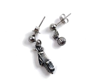 Golf Bag and Golf Ball Earrings - Vacation, Retirement or Athlete Gift