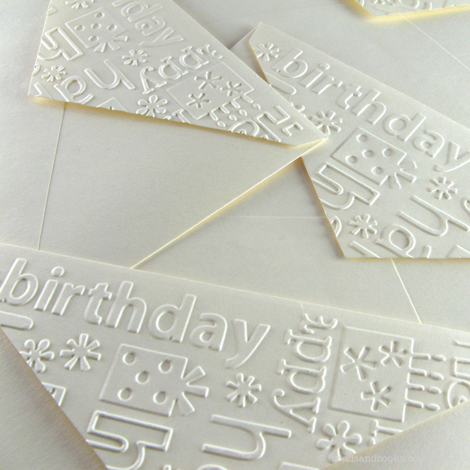 Birthday Cards Set of 8 Embossed Cards with Matching Etsy