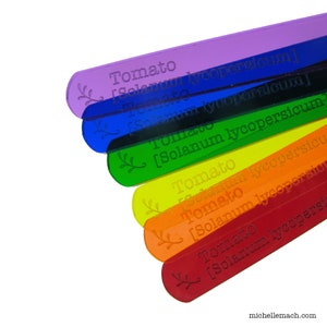 Garden Markers - Long Engraved Acrylic Plant Labels with Scientific Name