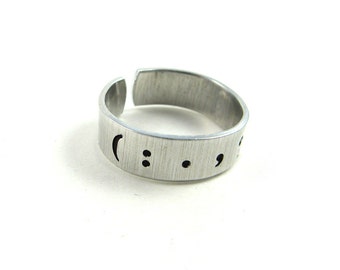 Writer Jewelry (Punctuation Ring with Question Mark, Exclamation Point, Etc. for Writer, Editor, Teacher)