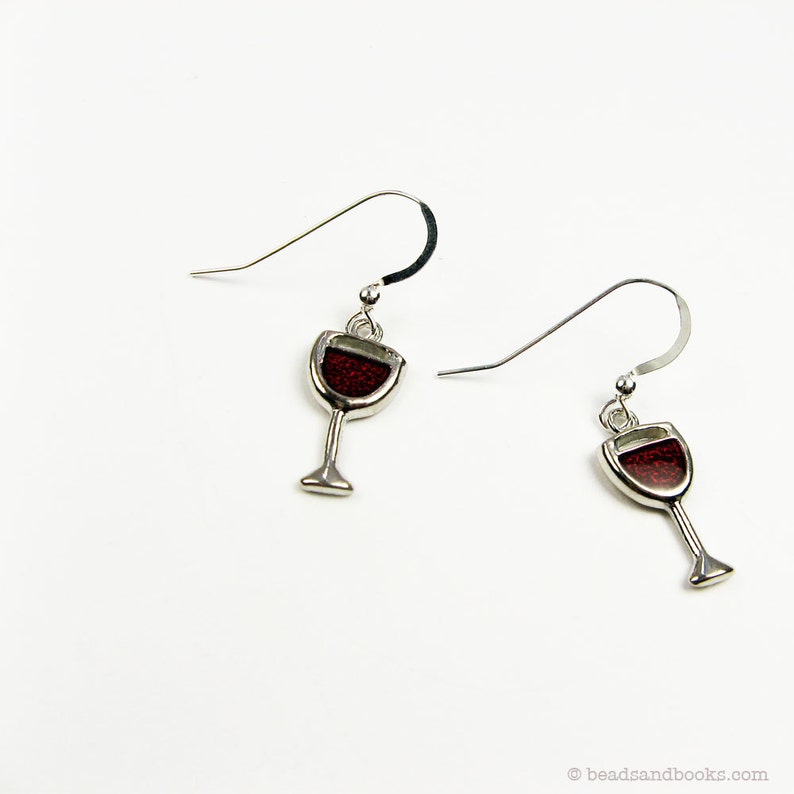 Red Wine Earrings With Sterling Silver Ear Wires Gift for Etsy