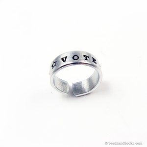 Vote Ring Voter Jewelry for Election or Campaign Adjustable Metal Ring Voting Gift image 1