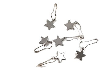 Small Steel Star Stitch Markers (Set of 6)