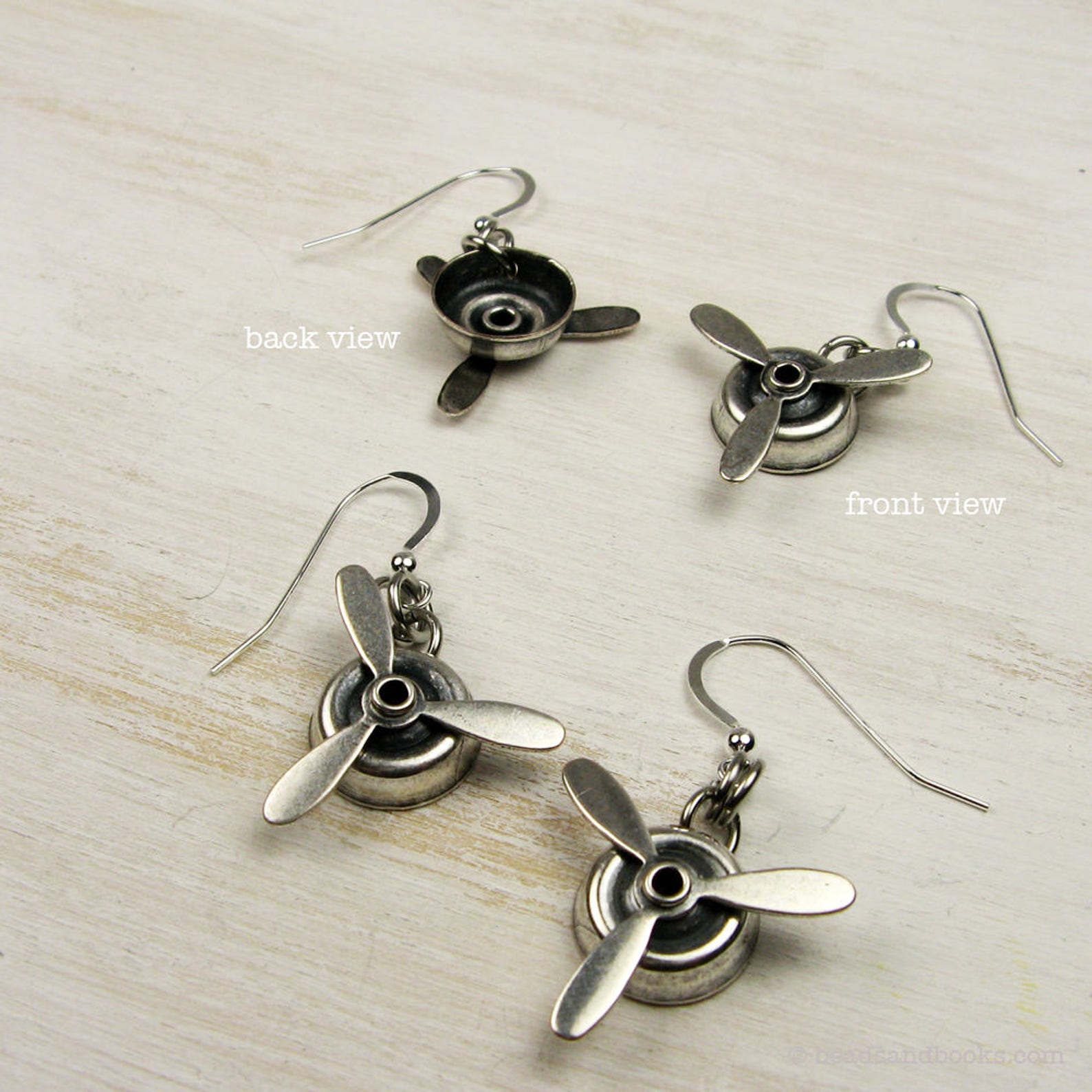 Propeller Earrings Inspired by Amelia Earhart airplane Etsy