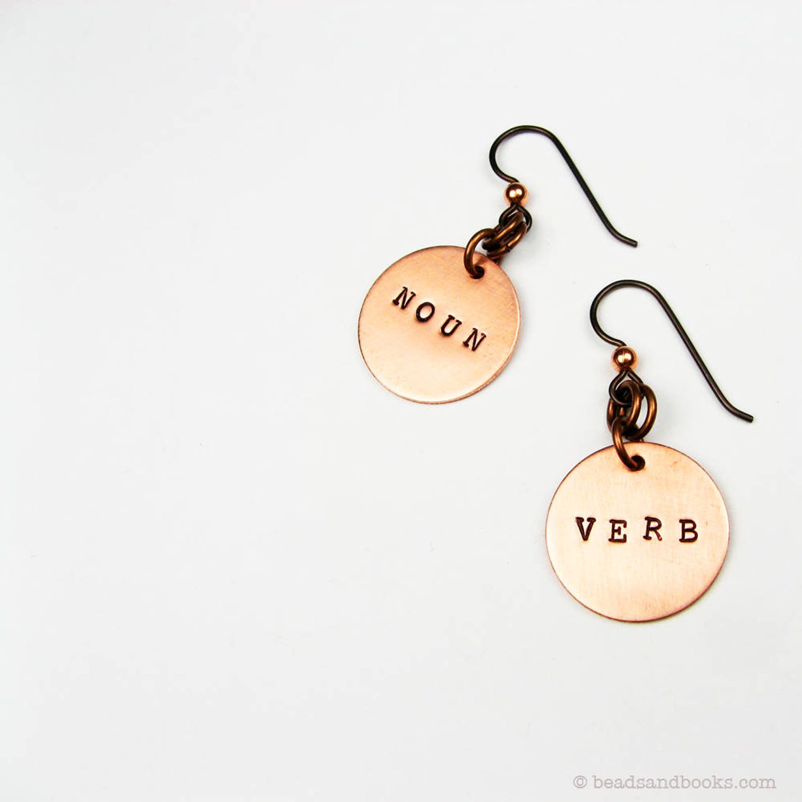 Grammar Jewelry noun and Verb Earrings in Sterling Silver Etsy