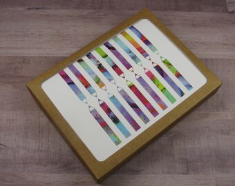 Colorful Pencils Note Card Set of 5 - Small (A2) Size