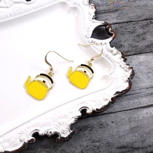 Yellow Tea Kettle Earrings with 14K Gold FIlled Ear Wires image 3