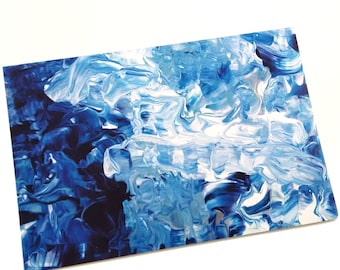 Postales azules de mares tormentosos con arte abstracto - Conjunto de postales
