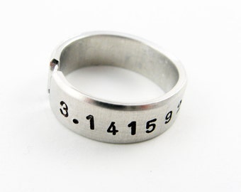 Pi Ring (Science Jewelry, Mathematics, Geekery, Math Teacher Gift)