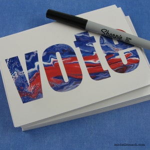 Vote Postcards in Red, White, and Blue for U.S. Election - Set of Postcards