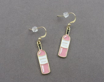 Wine Bottle Earrings with 14K Gold Filled Ear Wires - Girls Night Out or Book Club Meeting