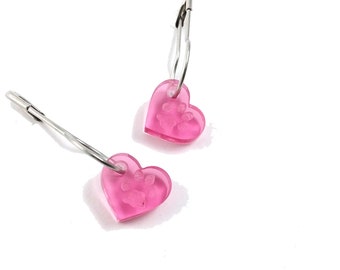 Dog Paw Heart Stitch Markers with Locking Clips - Set of 2