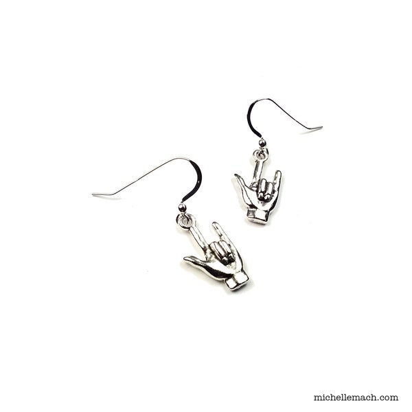 I Love You Sign Language Earrings