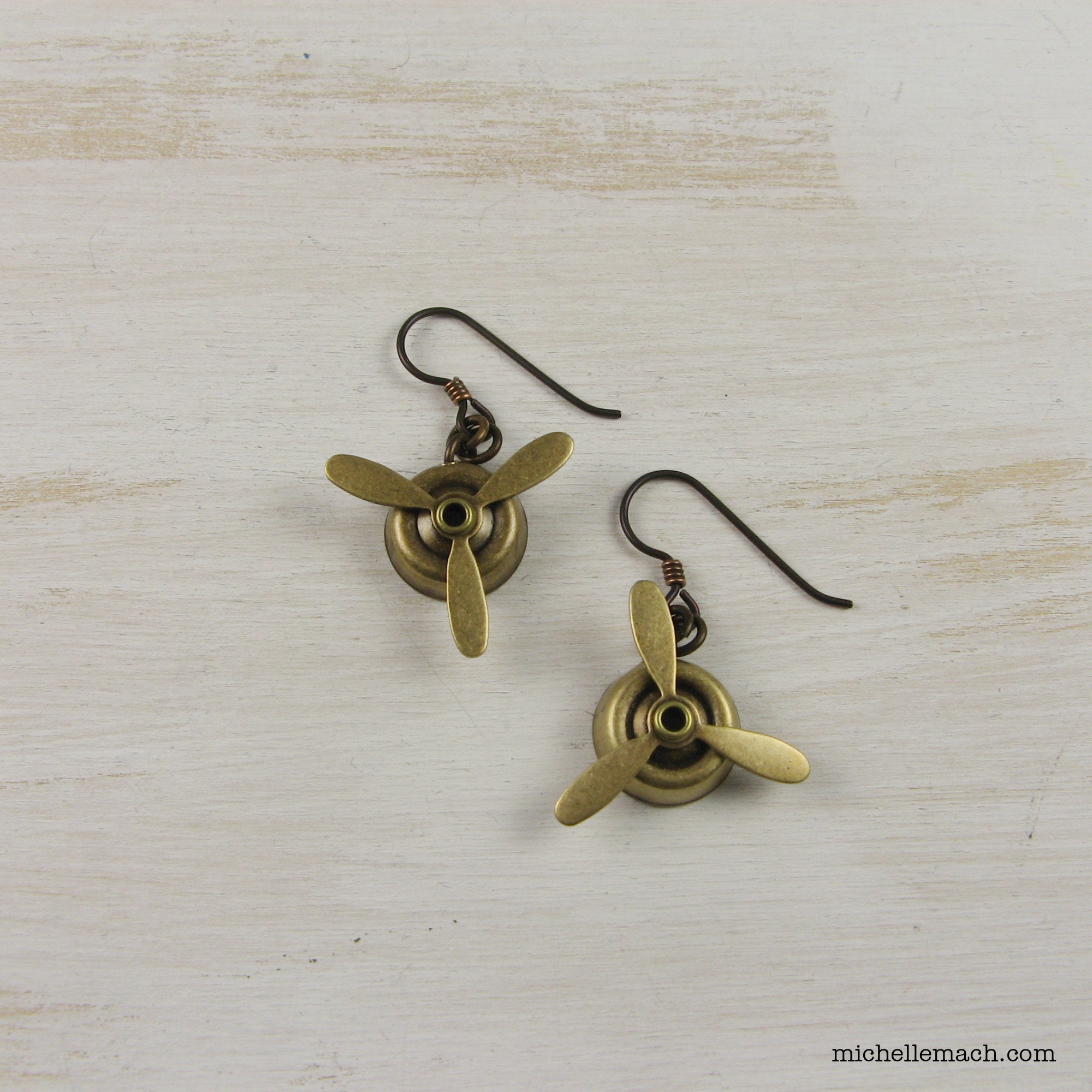 Propeller Earrings Inspired by Amelia Earhart Airplane Etsy