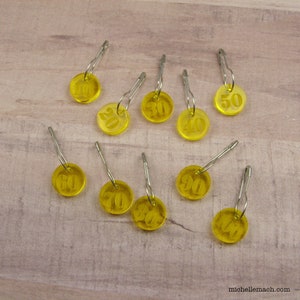 Row Number Stitch Markers for Knitting or Crochet Numbered 10-100 image 2