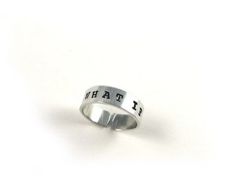 Inspiration Ring (Hand Stamped Jewelry for Writer, Artist)