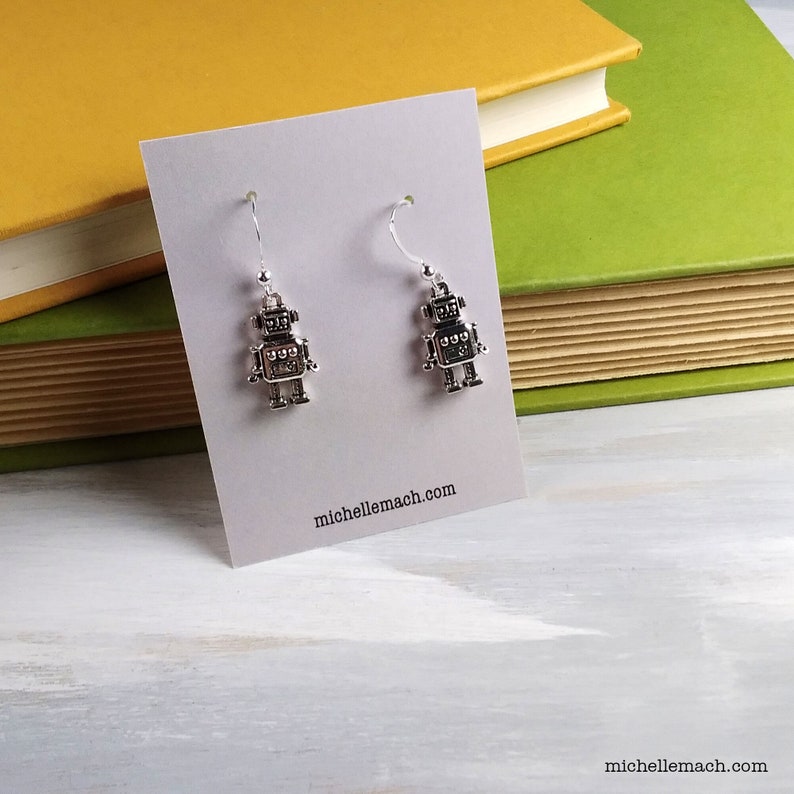 Tiny Robot Earrings image 4