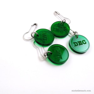Inc, Dec Stitch Markers (Set of 4) - Engraved With Knitting Abbreviations For Increase, Decrease