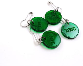 Inc, Dec Stitch Markers (Set of 4) - Engraved With Knitting Abbreviations For Increase, Decrease
