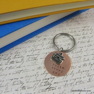 Typewriter Keychain for Writer or Author Motivation Quote: Write Every Day Writing Gift for Author image 8