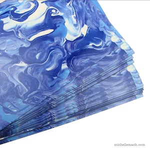 Cartes postales vague bleue avec art abstrait - Jeu de cartes