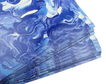 Postales Blue Wave con arte abstracto - Conjunto de postales