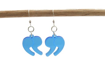 Quotation Mark Earrings - Punctuation Jewelry for Author
