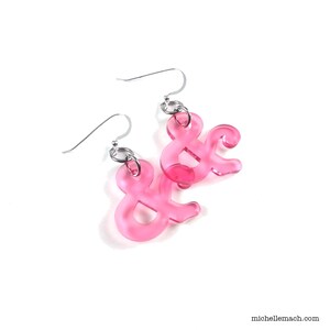 Ampersand Earrings in Transparent Colors (Two Sizes)