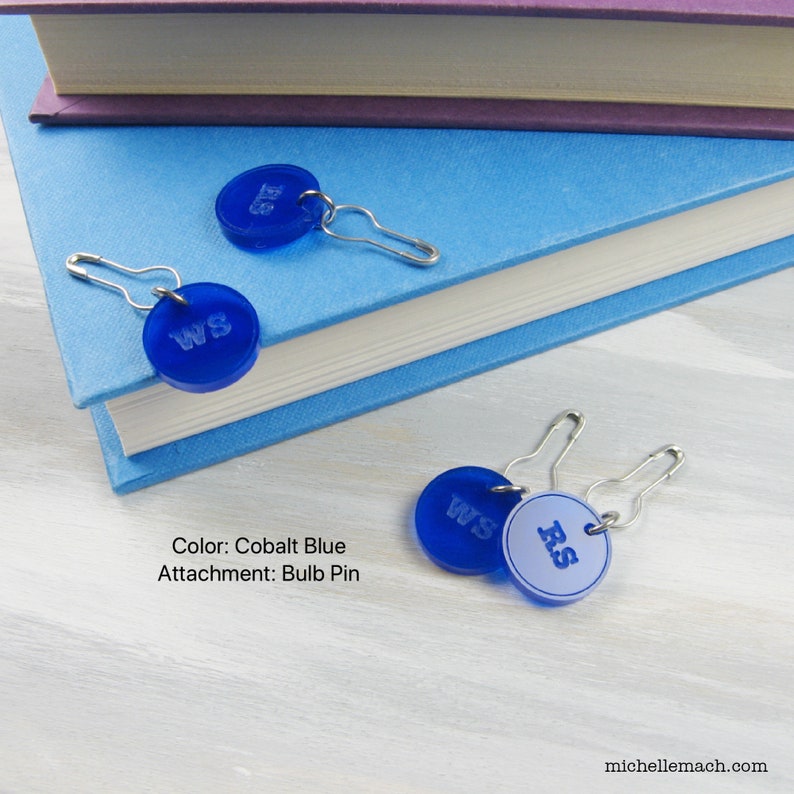 Stitch Markers With Knitting Abbreviations 2 Right Side RS, 2 Wrong Side WS Crochet or Knitter Accessory image 5