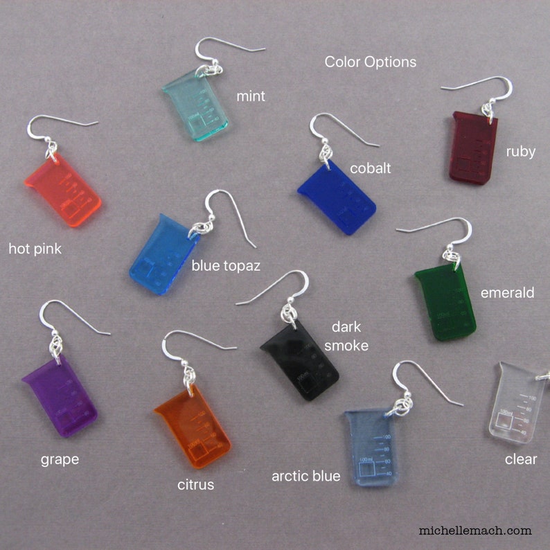 Beaker Earrings Science Geek Jewelry Gift for Teacher Etsy